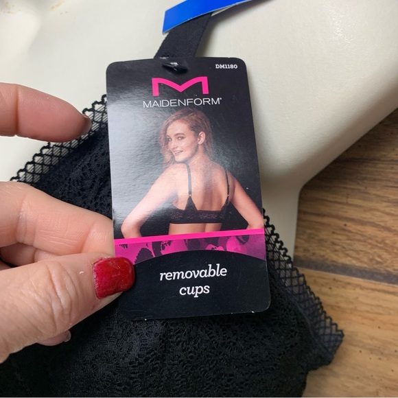 Maidenform black pullover bra adjustable straps removable cups XL NWT - Picture 2 of 7
